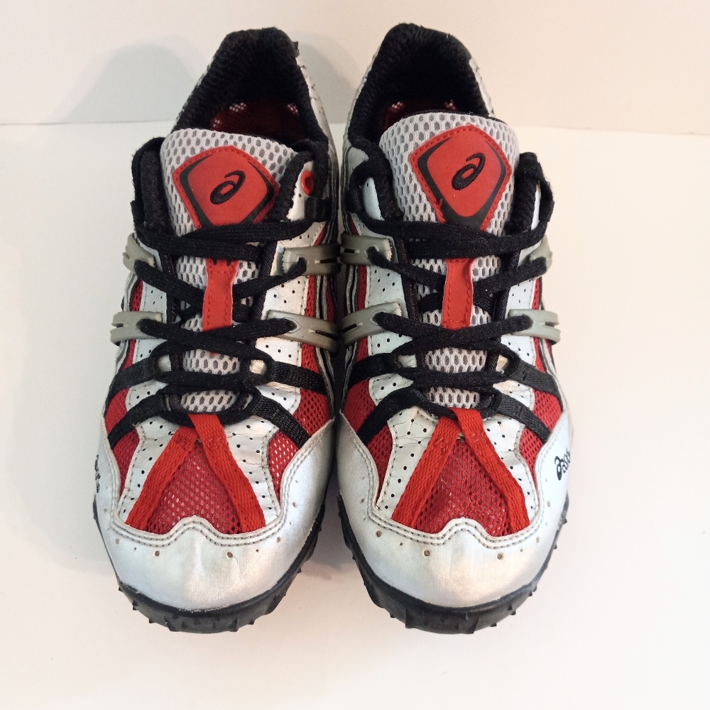 Asics Women's Grey & Red Mesh Workout Sneakers Size 9